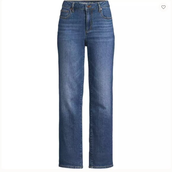 Land's End Mid Rise Boyfriend Jeans in Indigo Tide Blue Sz 14 - Picture 10 of 16